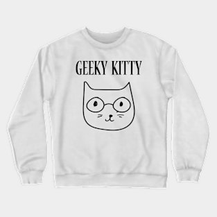 Geeky Kitty Cat Crewneck Sweatshirt